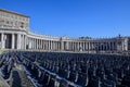 The chairs set up in St. Peters Square