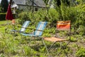 Chairs of Spectators of Le Tour de France Royalty Free Stock Photo