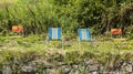 Chairs of Spectators of Le Tour de France Royalty Free Stock Photo