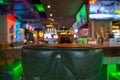 Chairs and table with Blurred bar restaurant background Royalty Free Stock Photo