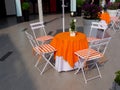 Chairs and a table in Larcomar, Miraflores