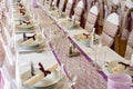 Chairs and table set with decorations Royalty Free Stock Photo