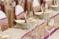 Chairs and table set with decorations Royalty Free Stock Photo