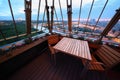 Chairs and table at terrace in restaurant Royalty Free Stock Photo