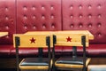 Chairs and tables inside a Pret a Manger cafe Royalty Free Stock Photo