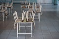 chairs on tables in kindergarten room Royalty Free Stock Photo