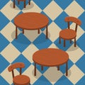Chairs and tables seamless Royalty Free Stock Photo