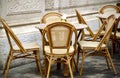 Table and chairs in Italy cafe Royalty Free Stock Photo