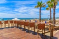 Chairs on terrace of a restaurant Royalty Free Stock Photo