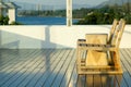 Chairs on terrace with seaview