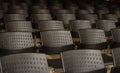 Chairs from the tissue in an empty auditorium Royalty Free Stock Photo