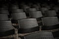 Chairs from the tissue in an empty auditorium Royalty Free Stock Photo