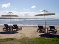 Chairs and umbrellas on beach