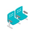 Chairs waiting area isometric 3d icon