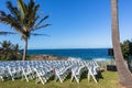 Chairs Wedding Ocean Landscape Royalty Free Stock Photo