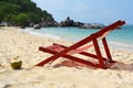 Chaise longue on beach