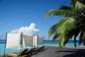 Chaise longue in Maldives Royalty Free Stock Photo