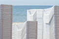 Chaise longues on the beach Royalty Free Stock Photo