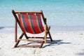 Chaise lounge on a beach Royalty Free Stock Photo