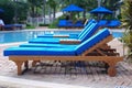 Chaise Lounge Chairs by the Pool Royalty Free Stock Photo