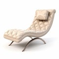 Futuristic Glamour: Leather Chaise Lounge In Light Beige