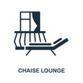 Chaise Lounge icon. Monochrome sign from balcony collection. Creative Chaise Lounge icon illustration for web design Royalty Free Stock Photo