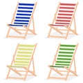 Chaise lounge, a set of four realistic sun loungers