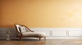 Elegant Vintage Chaise Lounge Against Ornate Wall Backdrop Royalty Free Stock Photo