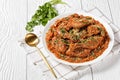 Chakhokhbili, stewed chicken in spicy tomato sauce Royalty Free Stock Photo