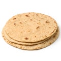 Chakki Atta Roti Isolated on White Background Royalty Free Stock Photo