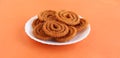 Chakli Indian Savory Snack in a Plate