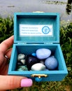 Chakra Box for Chakra Stones 7 Colours on a Stone in Nature Plants Spiritual TRHOAT BLUE CHAKRA