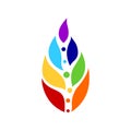 7 chakra color icon symbol logo sign, flower floral, vector