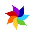 7 chakra color icon symbol logo sign, flower floral, vector