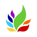 7 chakra color icon symbol logo sign, flower floral, vector design illustration