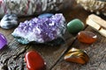 Chakra Crystals and Amethyst Geode Royalty Free Stock Photo
