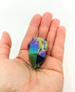 Rainbow titanium flame aura quartz crystal gemstone