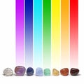 Chakra healing crystals and their colors Royalty Free Stock Photo