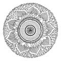 Chakra mandala icon symbol, flower floral, vector hand drawn