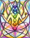 Chakra Meditation Cubist Painting