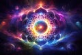 Chakra spiritual cosmic energy flow. Transcendental experience, meditation, esoteric concept Royalty Free Stock Photo