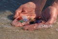 Chakra stone cleansing Royalty Free Stock Photo