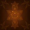 Chakra Svadhisthana on a Dark Brown Background. Vector