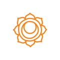 Chakra svadhisthana doodle icon, vector color illustration