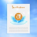 Chakra Svadhisthana icon, ayurvedic symbol, concept of Hinduism, Buddhism