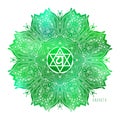 Chakra symbol coloring vector illustration. For logo yoga healing Royalty Free Stock Photo