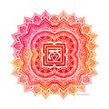 Chakra symbol coloring vector illustration. For logo yoga healing