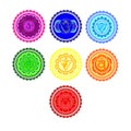 Chakra symbols set. Royalty Free Stock Photo