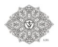 Chakra vector illustration. Beautiful symbol. Black and white Color. Royalty Free Stock Photo