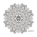 Chakra vector illustration. Beautiful symbol. Black and white Color. Royalty Free Stock Photo